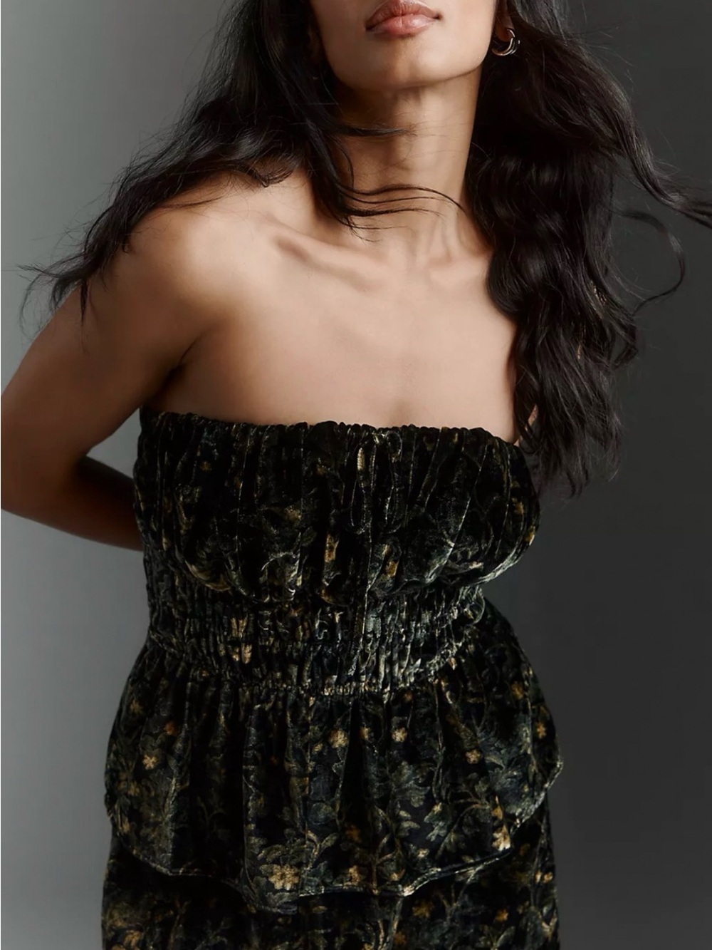 Anthropologie The Somerset Strapless Blouse SMALL